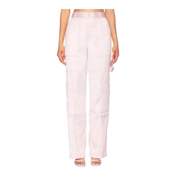 Bubish Luxe Lara Pink Cargo Pant US Size 8 Satin NWT - Picture 1 of 14